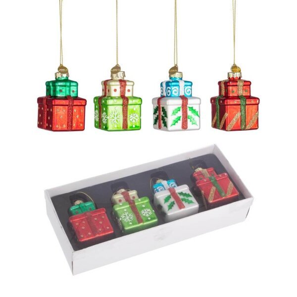 Confezione 4 Pendagli Verticali Legacy a Forma di Regalo Assortiti (6 Pezzi)