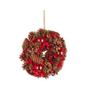 Corona Lilibeth Rosso Diametro 26cm (6 Pezzi)