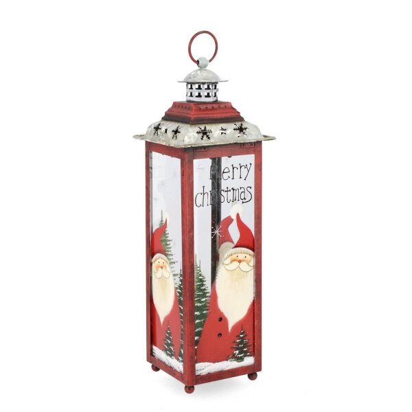 Lanterna Auryn Rettangolare con Babbo Natale H38cm (2 Pezzi)