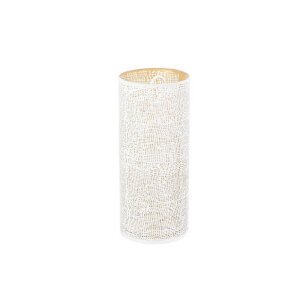 Porta tealight 4 pezzi Icelyn bianco-oro