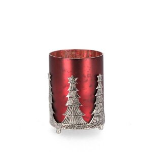 Portacandela Verticale Parky Rosso Opaco H14cm (6 Pezzi)
