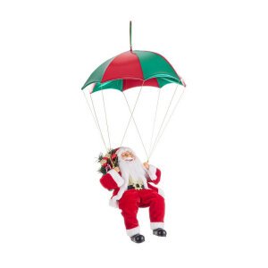 Babbo Natale Denzel seduto rosso con valigia