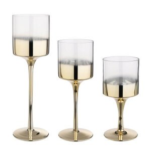 Set di 3 portacandele 1 pezzo Amanda calice oro