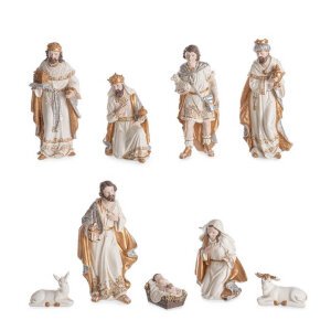 Natività 9 figure Ellyn bianco-oro