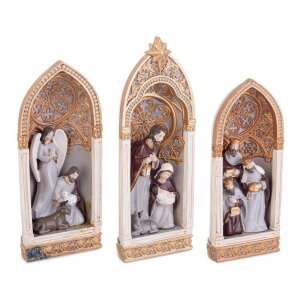 Set di 3 natività Karolyn 15.5x5x23.5H
