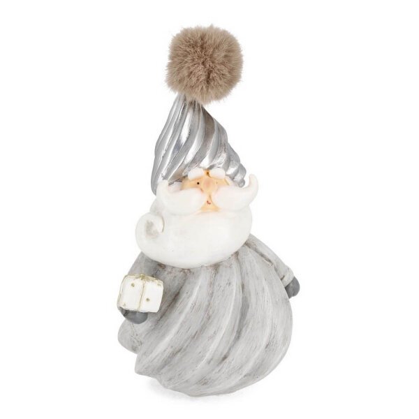 Babbo Natale Aksel in piedi grigio con regalo H20.5