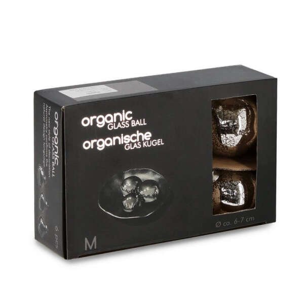 Alternative view of Confezione da 6 pendagli vetro Organic argento D60 assortiti