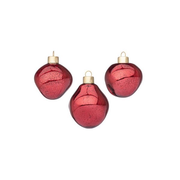 Confezione da 6 pendagli vetro Organic rosso D60 assortiti