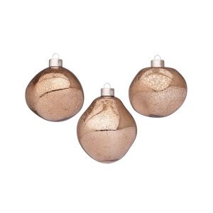 Confezione da 3 pendagli vetro Organic marrone D80 assortiti