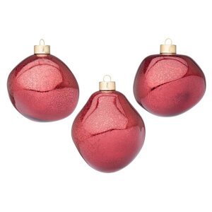 Confezione da 3 pendagli vetro Organic verde luminoso D100 assortiti