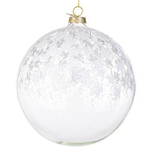 Sfera vetro Iced trasparente-bianco rosso-verde D150