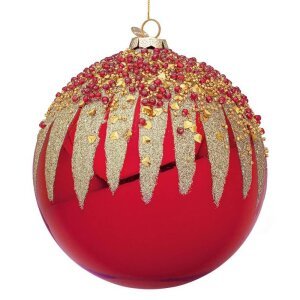 Sfera vetro Firework rosso rosso-verde D150