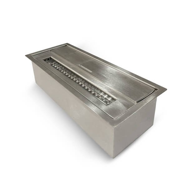 Bruciatore per camino a bioetanolo biocamino in acciaio inox 1,5 lt 30x12.5x8.5 cm