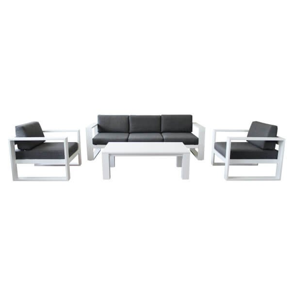 Salotto da giardino in alluminio 5 posti - VILLAIN - Bianco