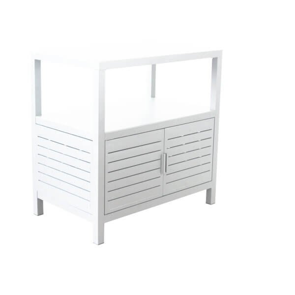 Mobiletto contenitore da giardino in alluminio - PHIL - Bianco