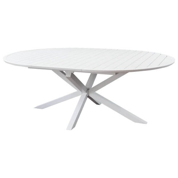Tavolo rotondo da giardino in alluminio allungabile - ARTU - Bianco