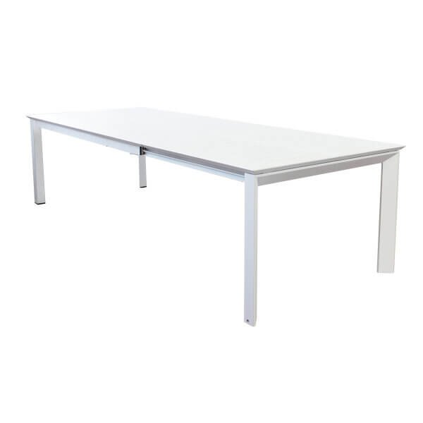 Tavolo da giardino allungabile in alluminio 200-300x110 cm - SOGRO - Bianco