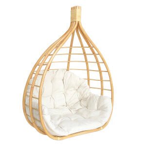 Sedia sospesa in fibra naturale con cuscino - CALYPSIA