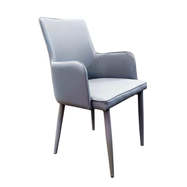 Sedia con braccioli per tavolo da pranzo - TAMI - Grigio chiaro