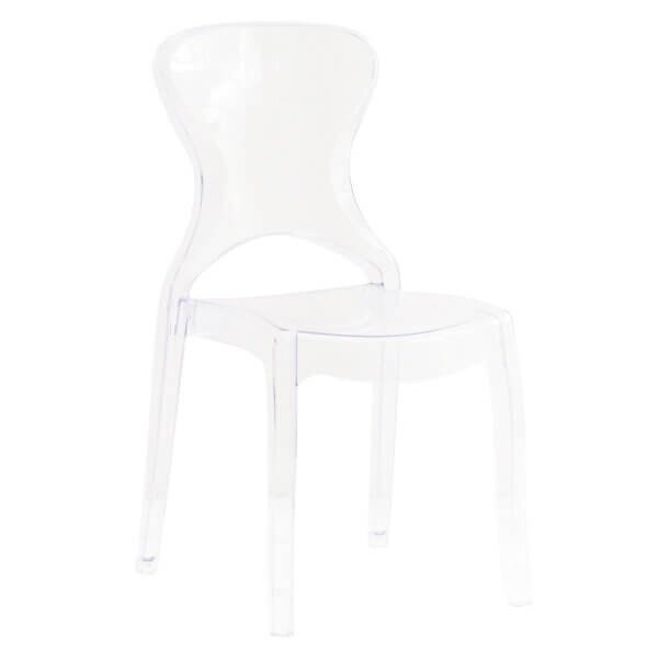 Sedia di design in policarbonato trasparente - LUMINA