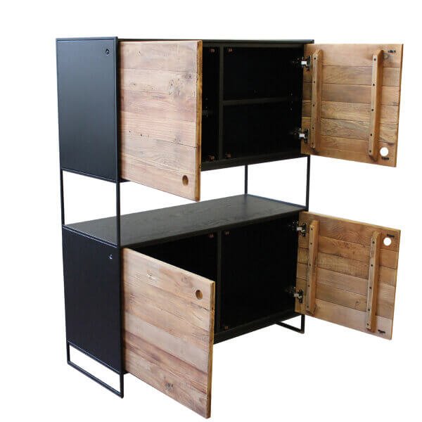 Credenza industrial in pino riciclato – PINE