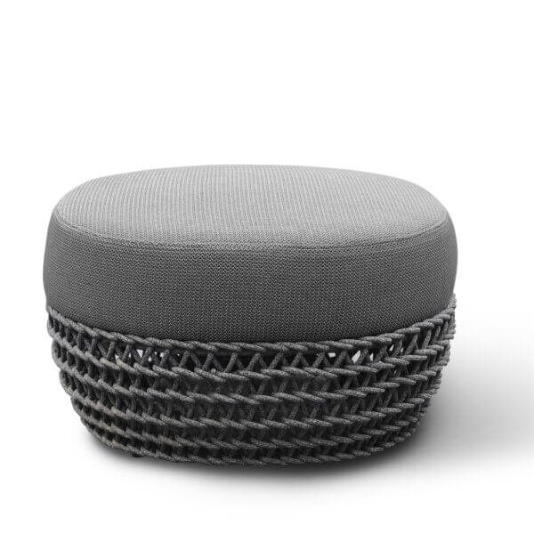 Pouf da Giardino in alluminio e corda - LOTUS - Grigio