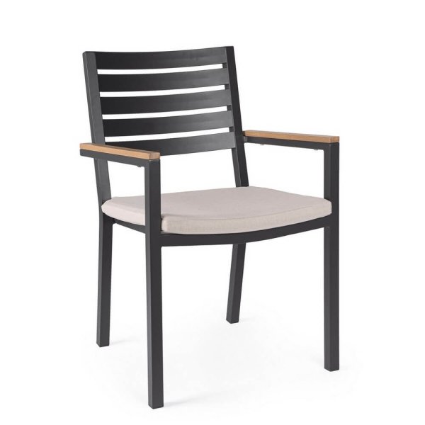 Sedia da giardino con braccioli e cuscino – CARMEYA
