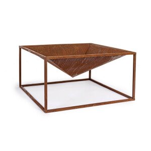 Braciere quadrato ruggine di design 60x60 cm - OSIRA