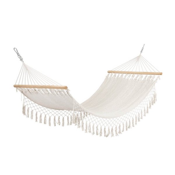 Amaca con asta e rete bianca 100×200 cm – KAELIS