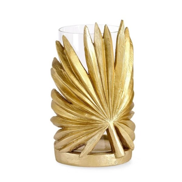 Porta Candela Palong Foglia Palma Oro H21,5 - MUHAMMAD