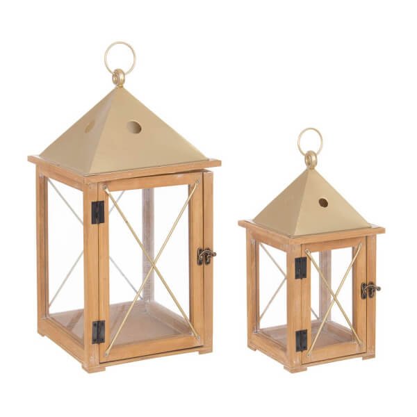 Set 2 Lanterna Oro Bassa (2 Pezzi) – MARIA
