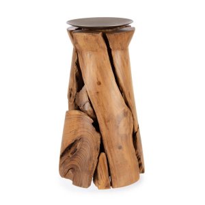 Porta Candela in legno di teak H37 - ANANYA