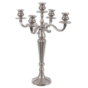 Candelabro Laryn 5 fuochi Argento H52 - JORVEN