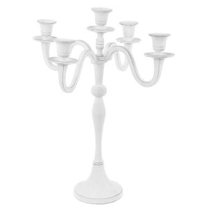 Candelabro Norah 5 fuochi Bianca H43 - KALINDRA