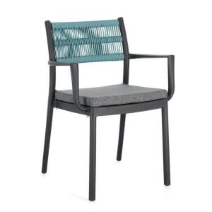 Sedia da giardino con braccioli e cuscino - DRALION