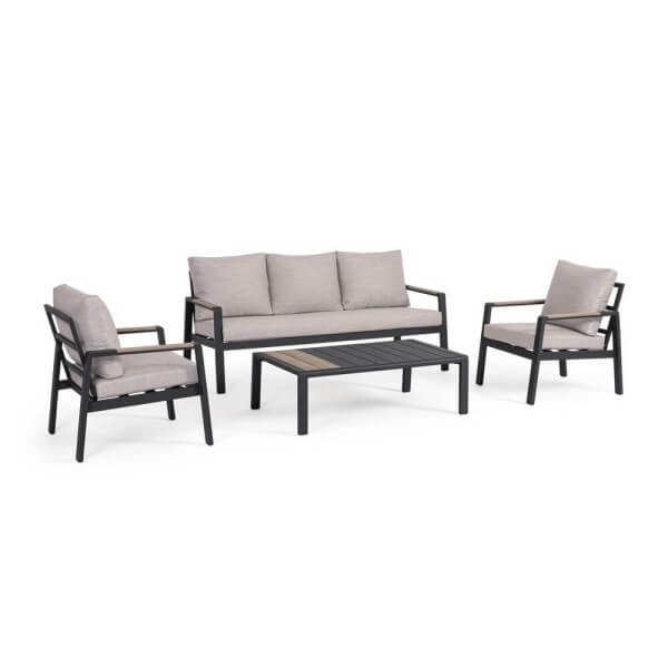 Set salotto 4 posti in alluminio con cuscini - NOLIRA