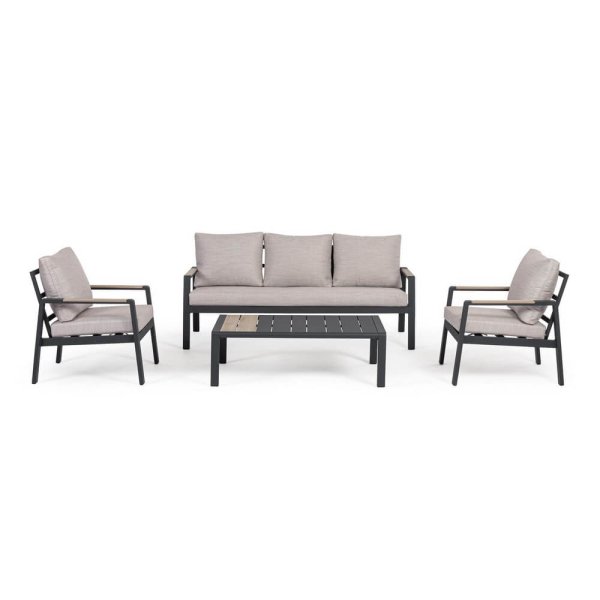 Set salotto 4 posti in alluminio con cuscini – NOLIRA