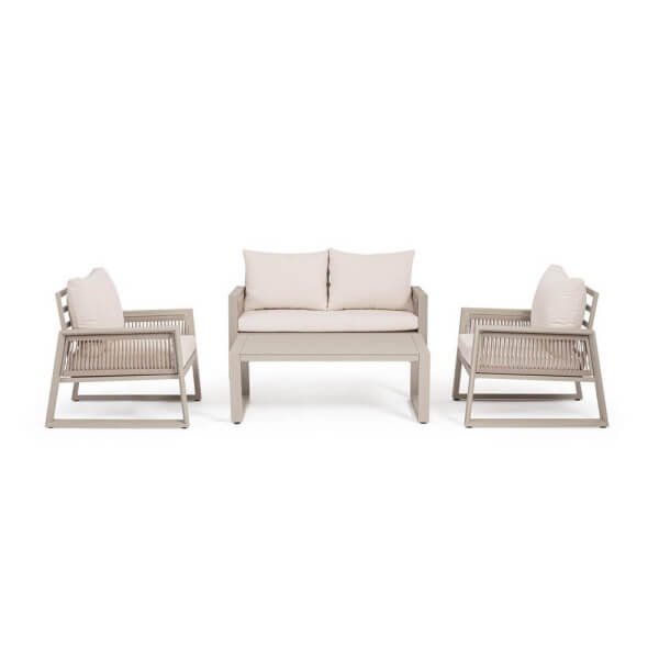 Set salotto 4 posti in alluminio con cuscini – KIREMA