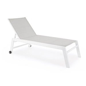 Lettino da Giardino Alto in Alluminio con Ruote - NORDIC