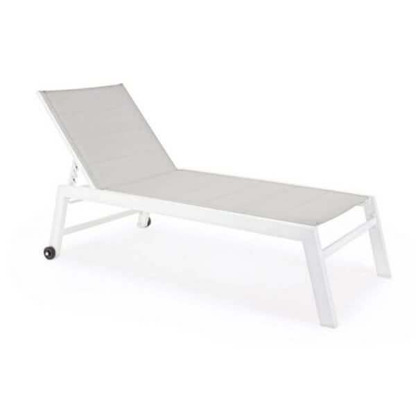 Lettino da Giardino Alto in Alluminio con Ruote - NORDIC