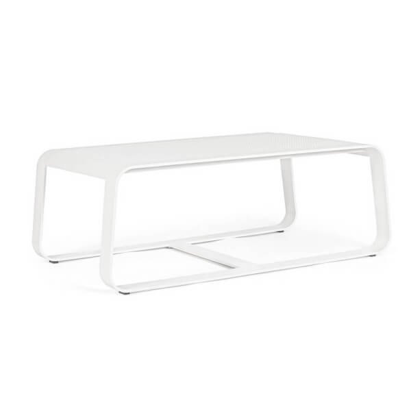 Tavolino Alluminio Bianco Moderno da Esterno 105x62 - SERENADE - Bianco