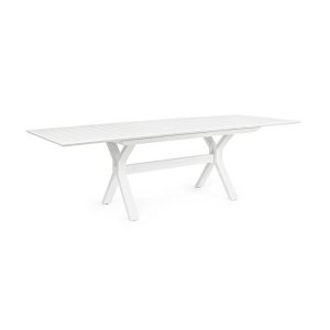 Tavolo da giardino allungabile 180-240x100 cm bianco - CALYTHOR