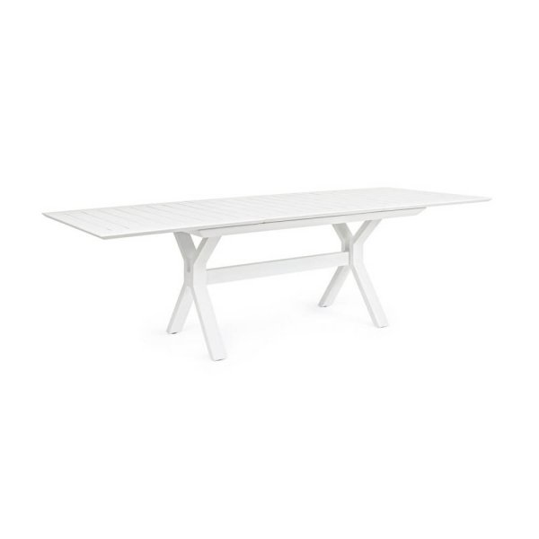 Tavolo da giardino allungabile 180-240x100 cm bianco - CALYTHOR