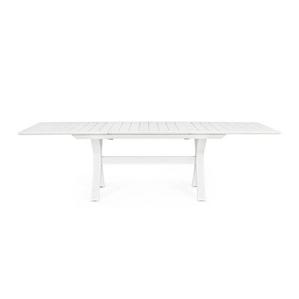 Tavolo da giardino allungabile 180-240×100 cm bianco – CALYTHOR
