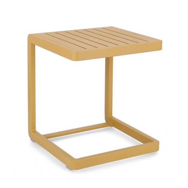 Set 2 Tavolini Alluminio Senape Moderno da Esterno 40x40 - STRONG - Senape