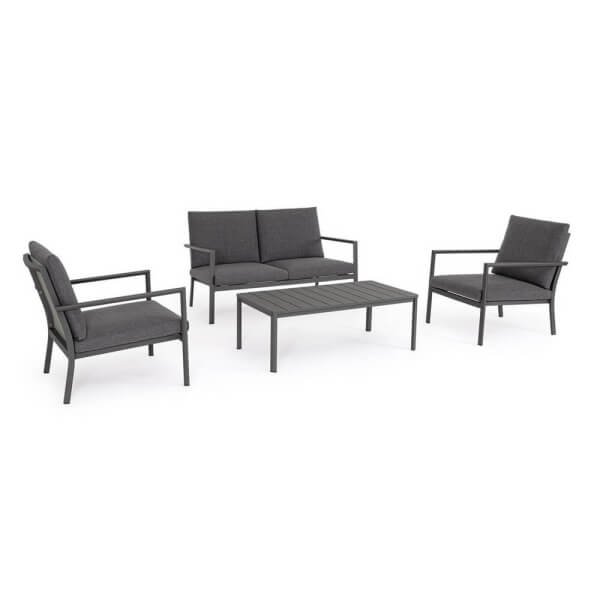 Set salotto 4 posti in alluminio con cuscini - FYRON