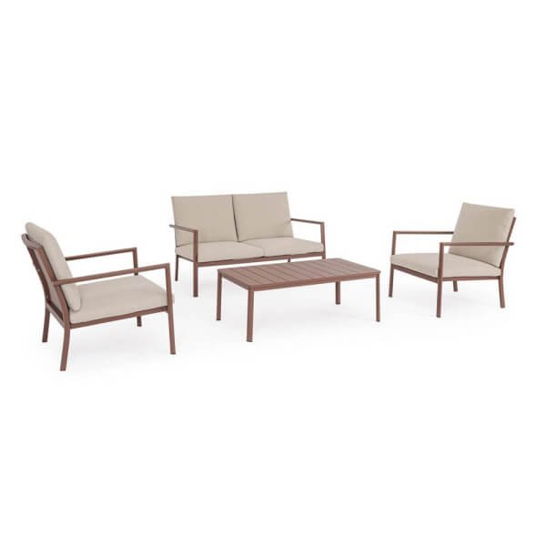 Set salotto 4 posti in alluminio con cuscini - TALMERA