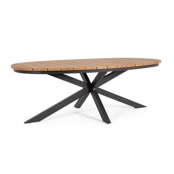 Tavolo da giardino in alluminio 218x115 cm antracite - VELISSA