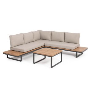 Set salotto angolare con cuscini antracite - VELISSA