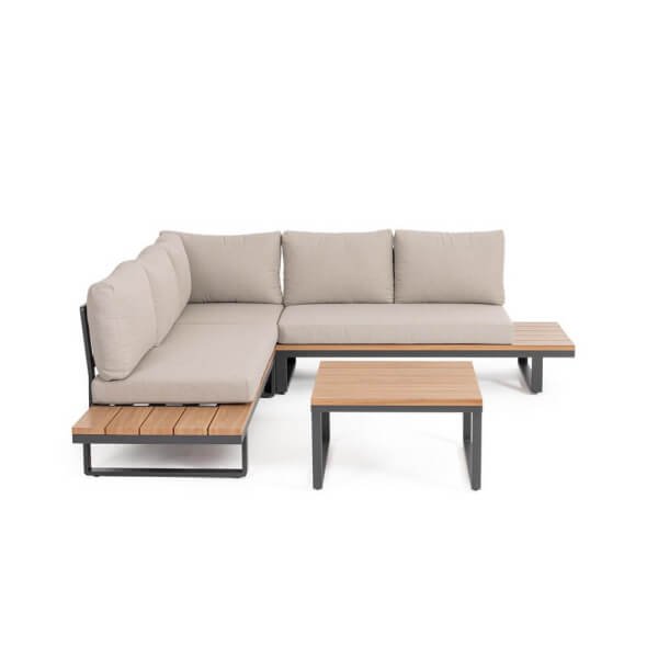 Set salotto angolare con cuscini antracite – VELISSA